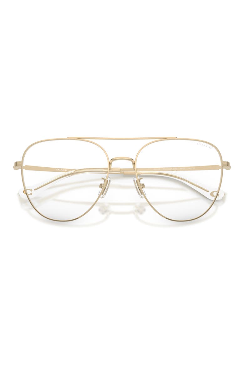 56mm Pilot Blue Light Blocking Optical Glasses, Alternate, color, LIGHT GOLD / CLEAR BLUE LIGHT