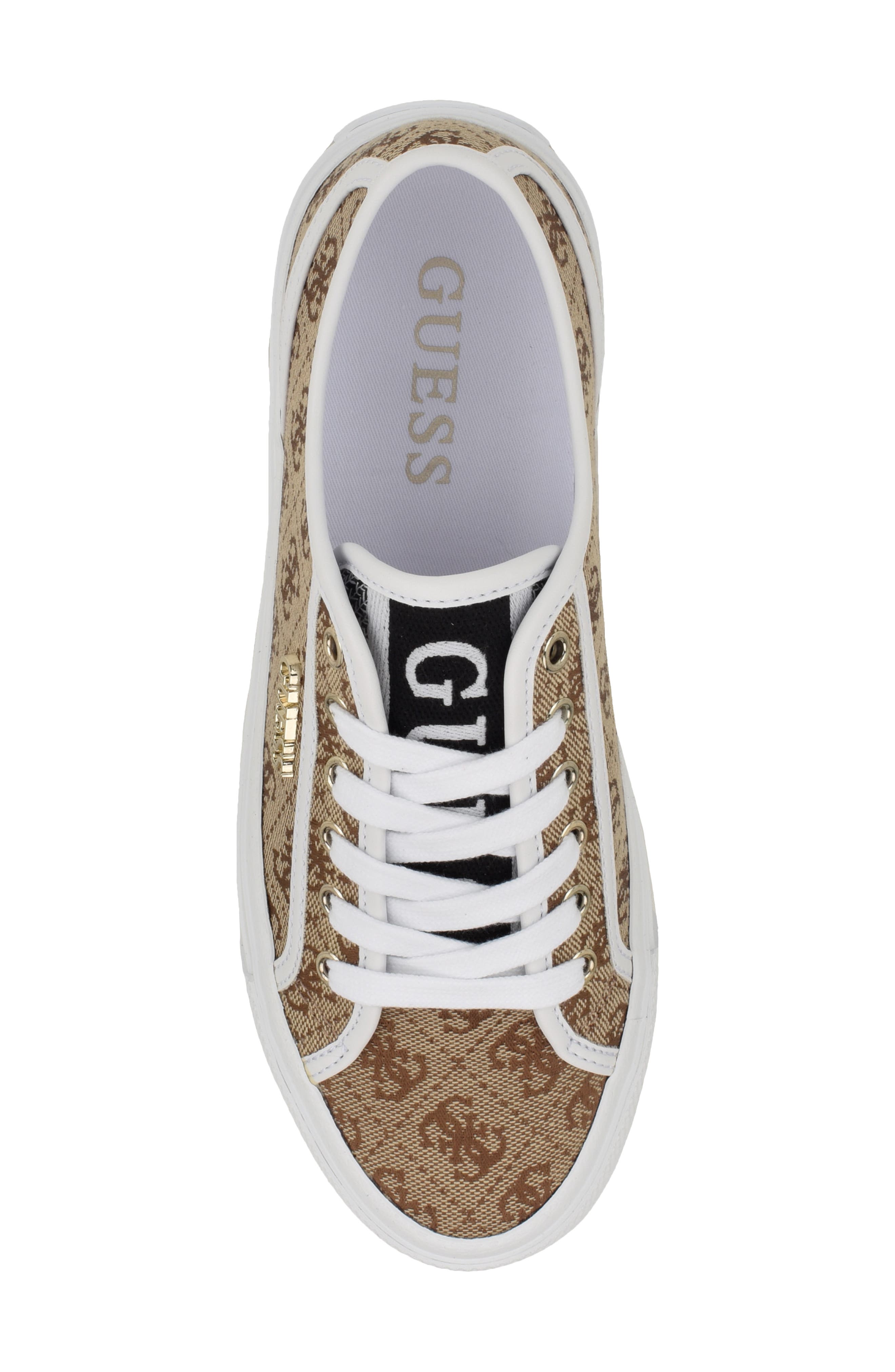GUESS Jelexa Sneaker, Alternate, color, Medium Brown