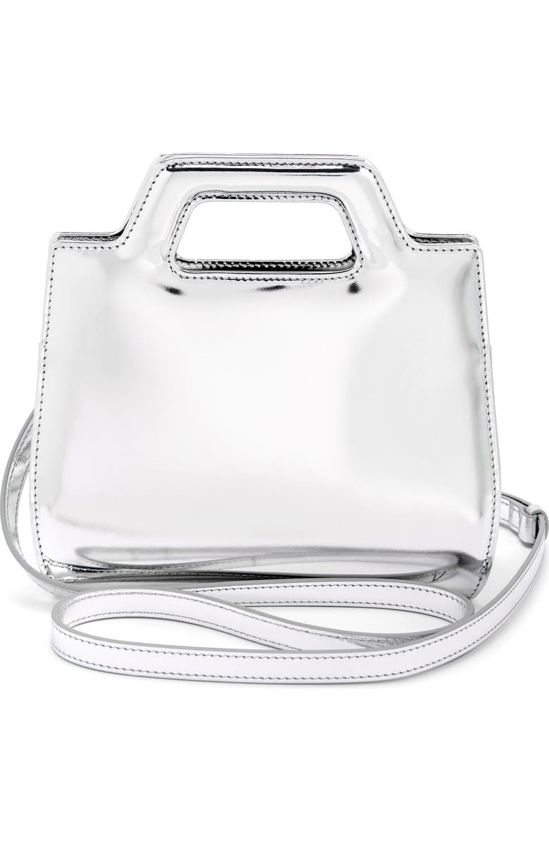 FERRAGAMO Wanda Mini Metallic Leather Top-Handle Bag, Alternate, color,
