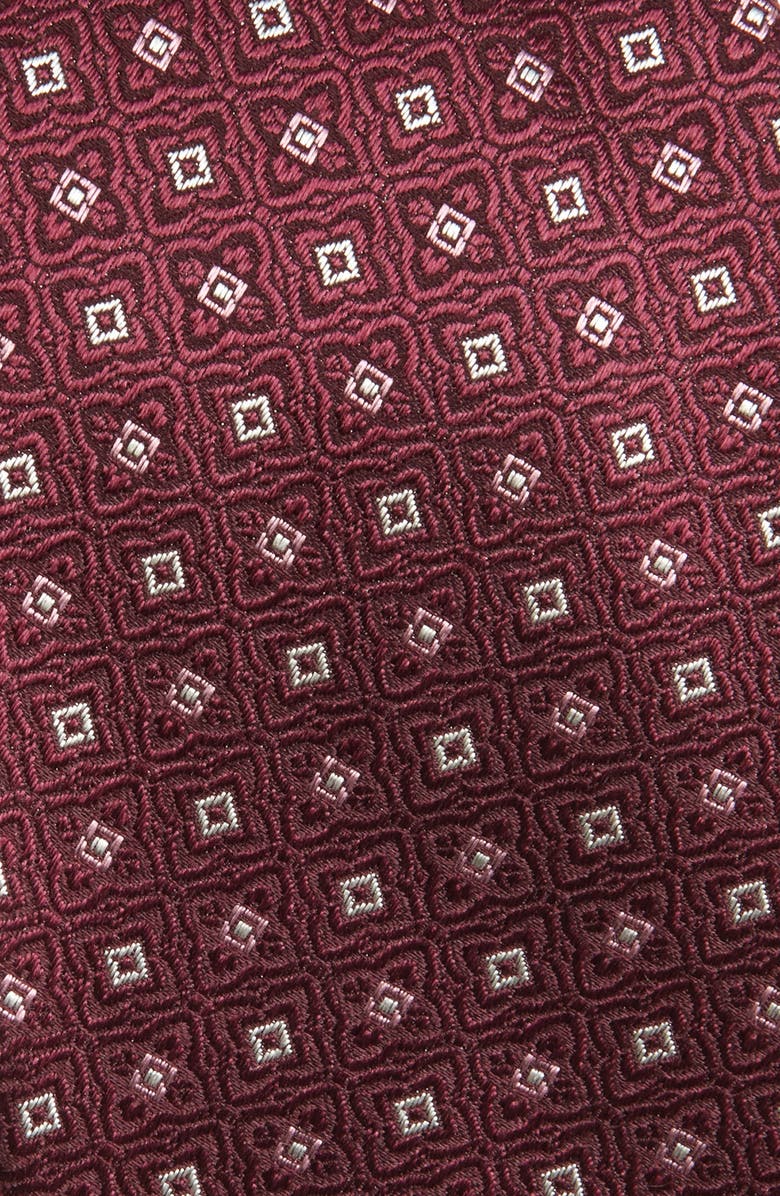 Canali Floral Silk Tie, Alternate, color, Burgundy