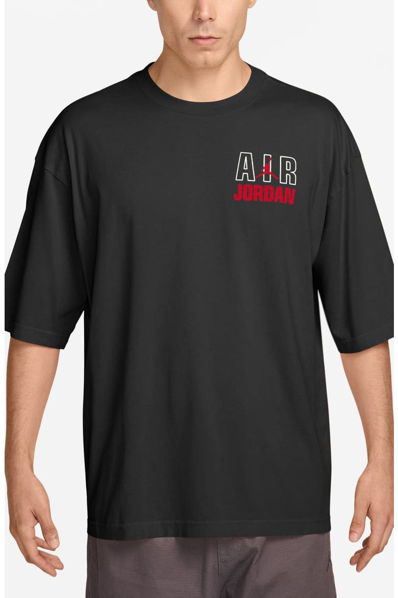 Air Oversize Cotton Graphic T-Shirt, Main, color, BLACK/ UNIVERSITY RED