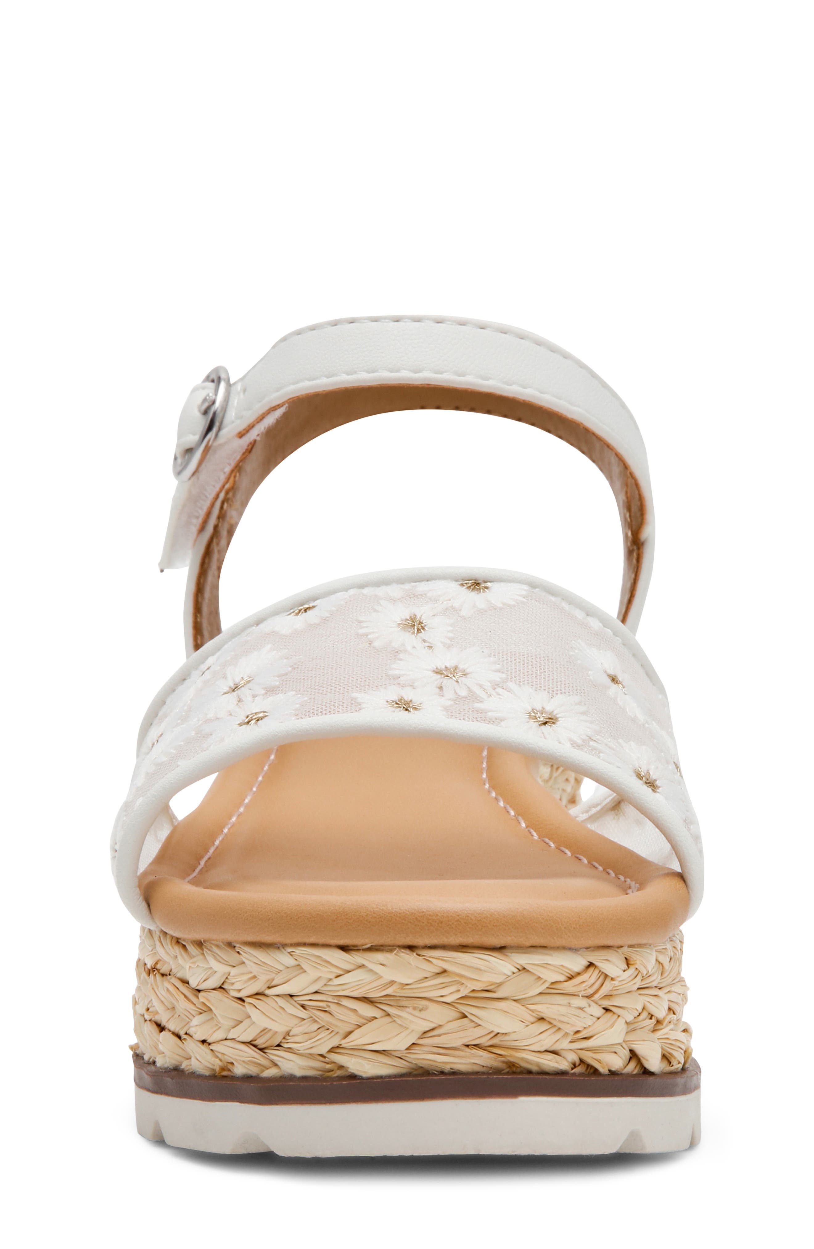Dolce Vita Kids' Velomy Espadrille Ankle Strap Platform Wedge Sandal, Alternate, color, White
