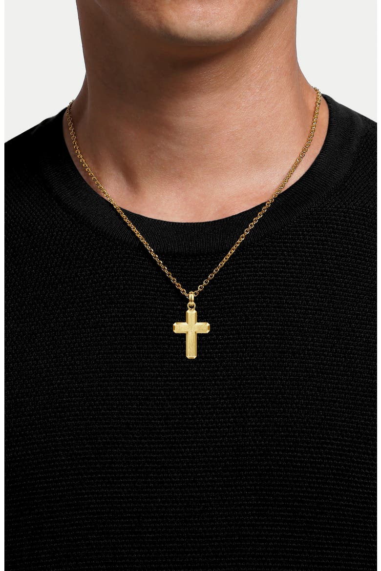 Contemporary 14k Gold Cross Pendant, Alternate, color, 14K YELLOW GOLD