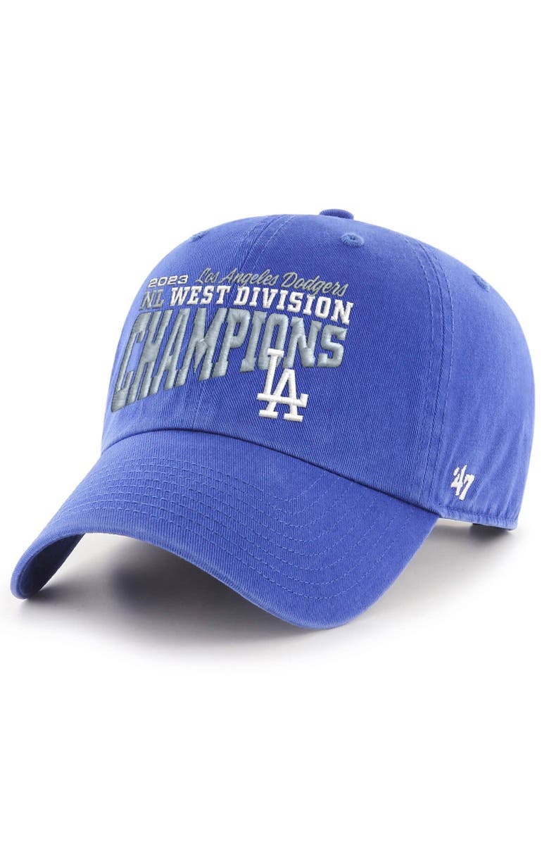 '47 Men's '47 Royal Los Angeles Dodgers 2023 NL West Division Champions Clean Up Adjustable Hat, Main, color, 