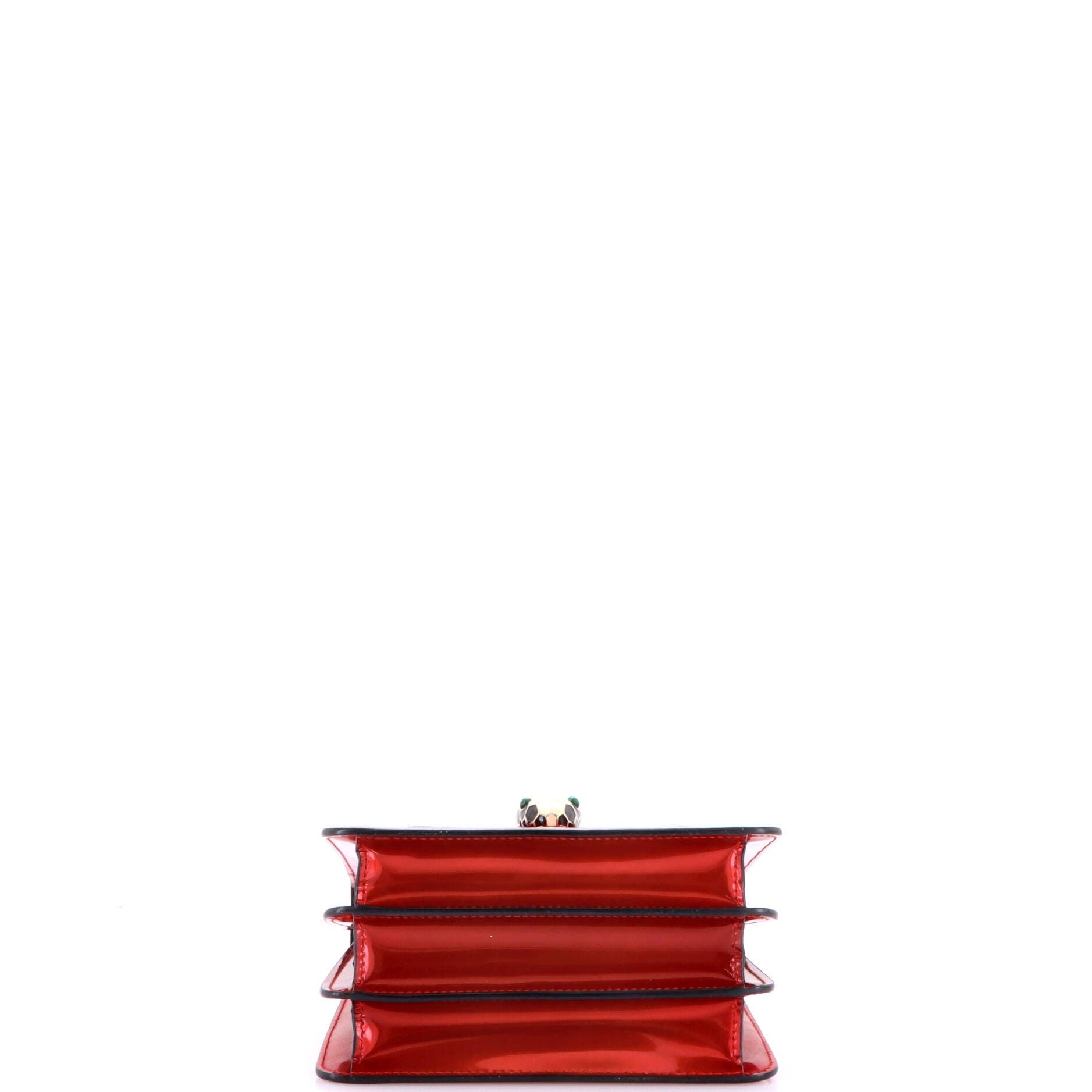 Serpenti Top Handle Bag Patent Small, Alternate, color, Red