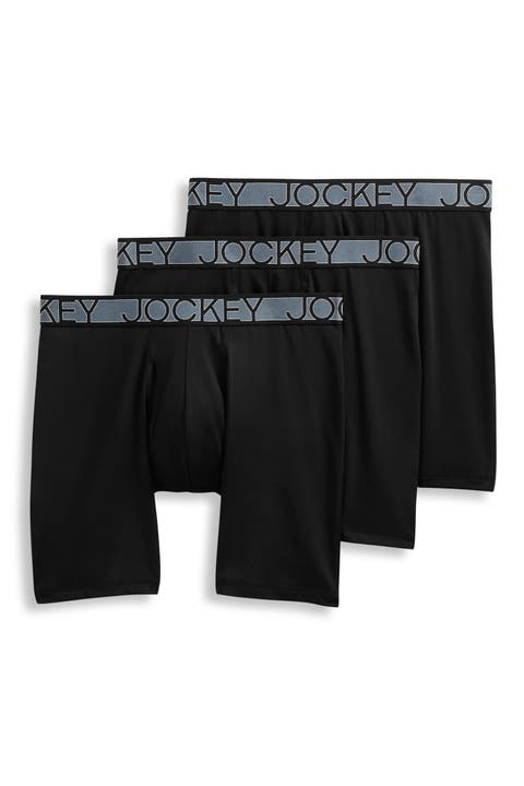 Men's Active Microfiber 9" Long Leg Boxer Brief - 3 Pack