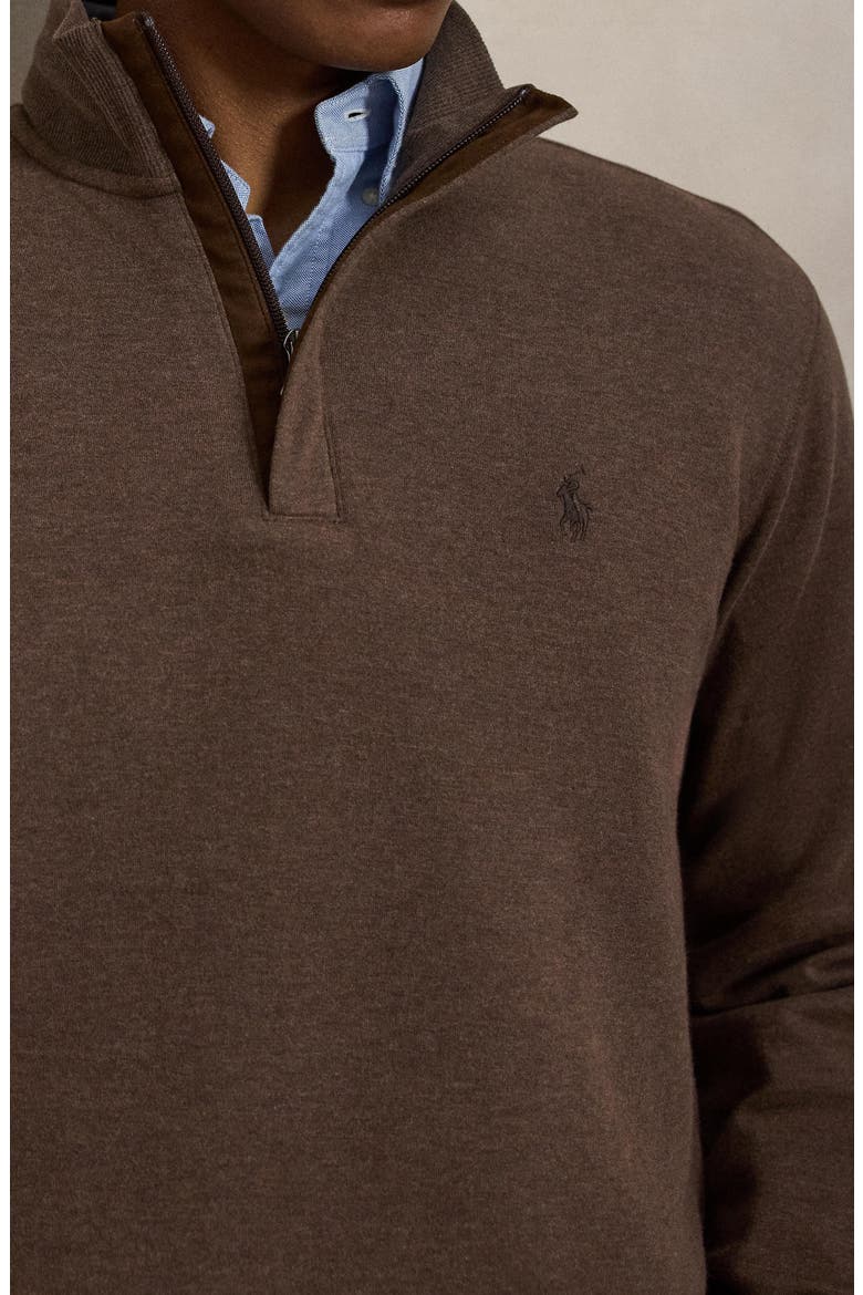 Quarter Zip Pullover, Alternate, color, BROWN