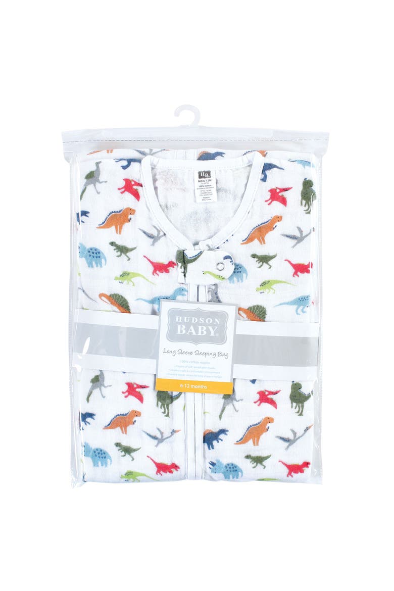 Long Sleeve Muslin Sleeping Bag, Wearable Blanket, Sleep Sack, Alternate, color, Dinosaurs