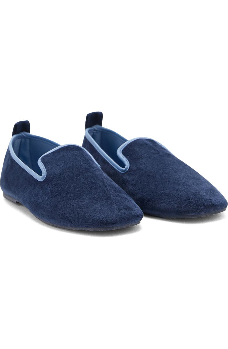 MANGO Velour Loafer, Main, color, Night Blue