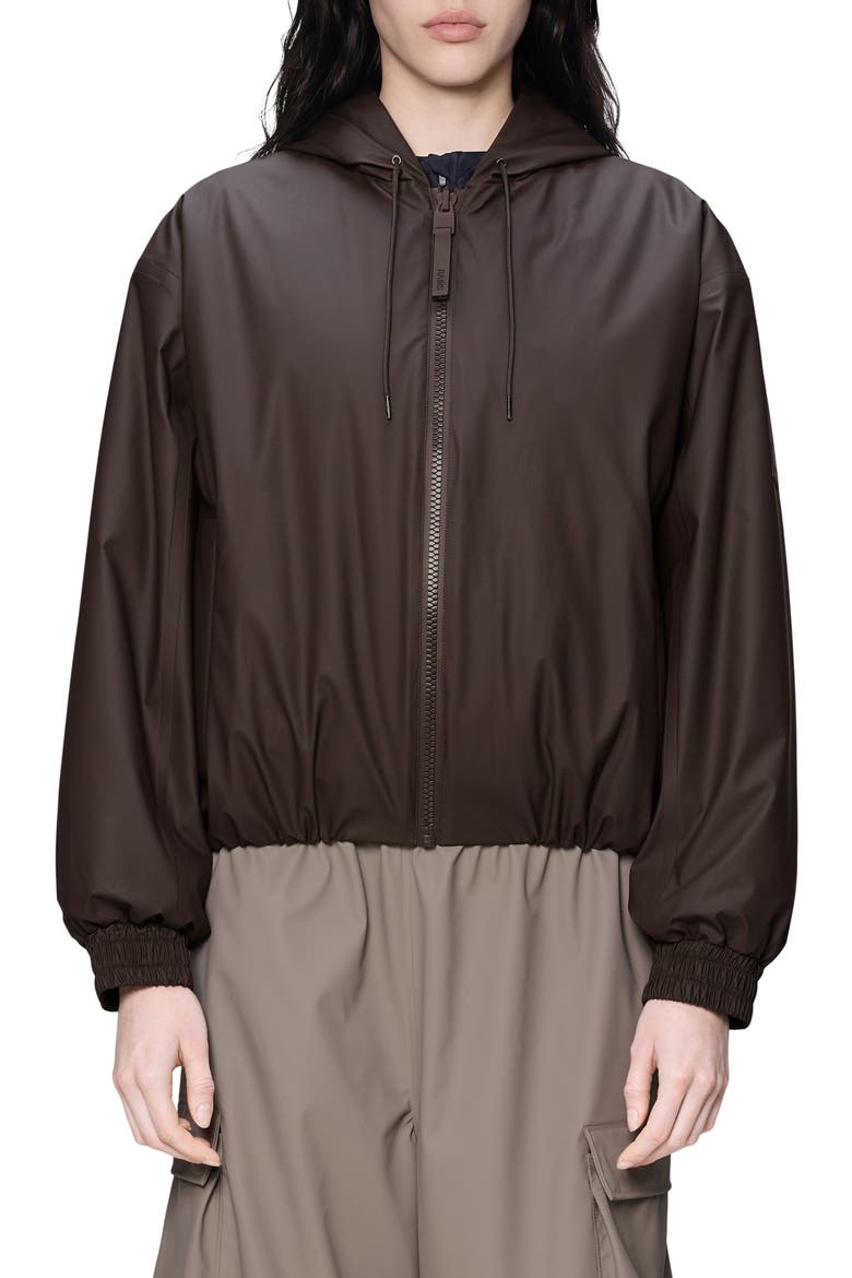 Lohja Insulated Bomber Rain Jacket, Main, color, BARK