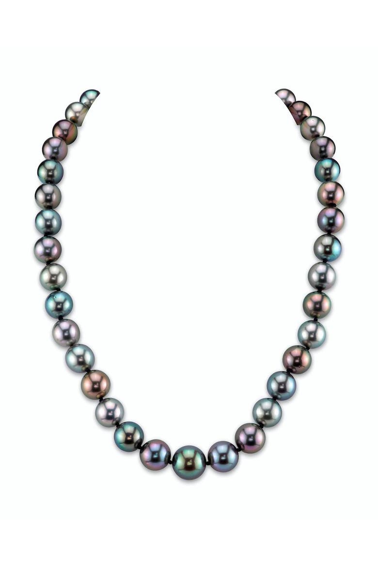 9-11 mm Tahitian South Sea Multicolor Pearl Necklace, Main, color, White Gold Clasp
