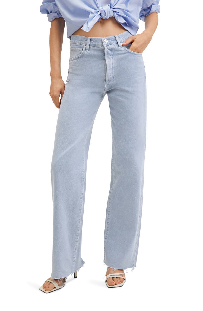 MANGO High Waist Nonstretch Wide Leg Jeans, Main, color, 