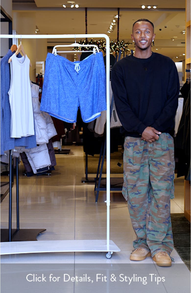 Palmoa Fruit & Bird Print Swim Trunks, sales video thumbnail