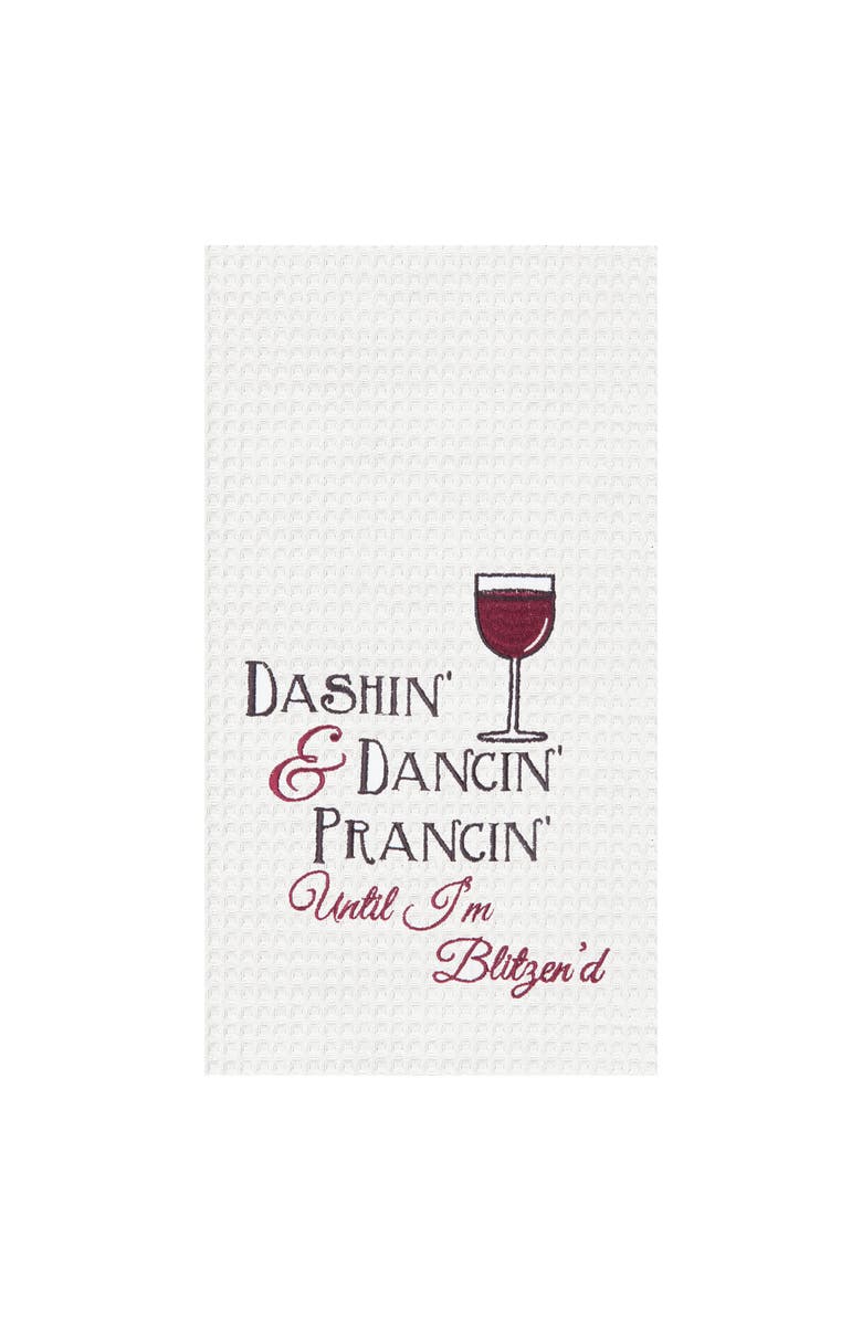 C&F Home Blitzen'd Waffle Weave Kitchen Towel, Main, color, Black