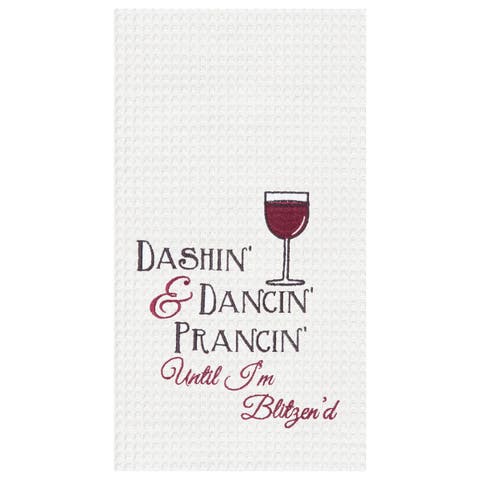 Blitzen'd Waffle Weave Kitchen Towel