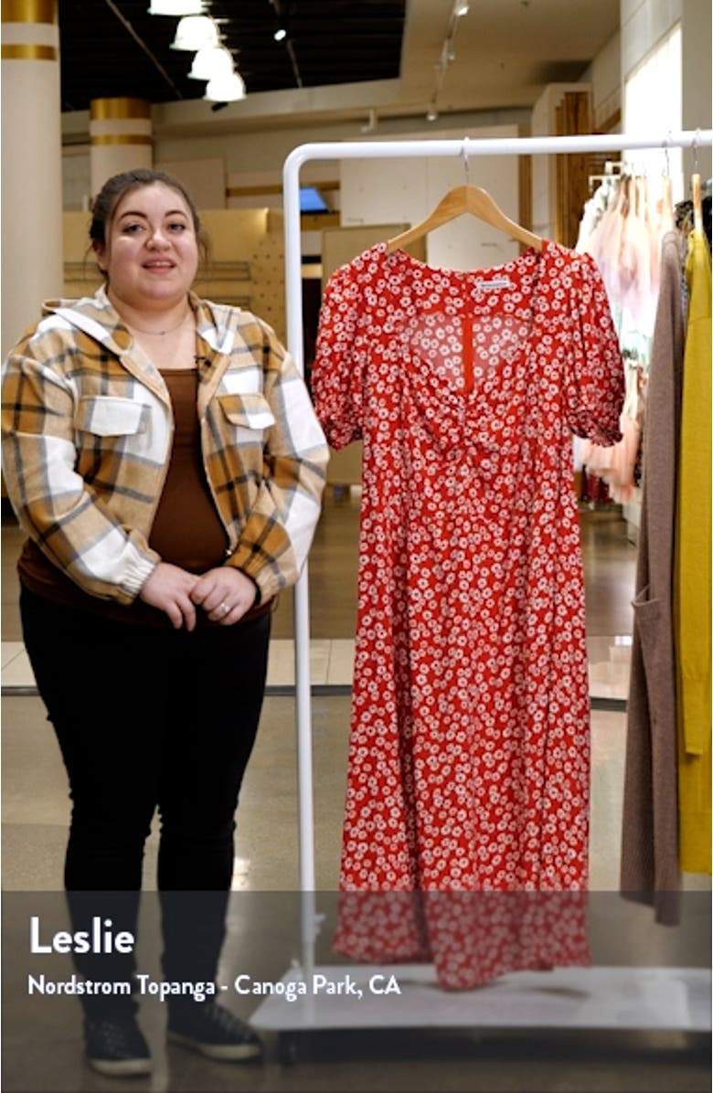 Lacey Floral Puff Sleeve Dress, sales video thumbnail