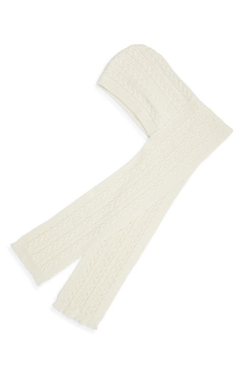 Honorine Hooded Cable Stitch Virgin Wool & Alpaca Scarf