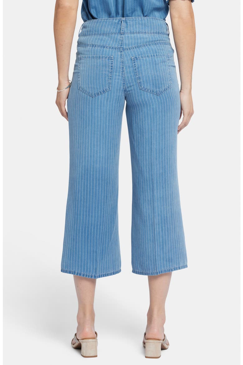 Brigitte Stripe High Waist Wide Leg Capri Jeans, Alternate, color, LIGHT MARINE