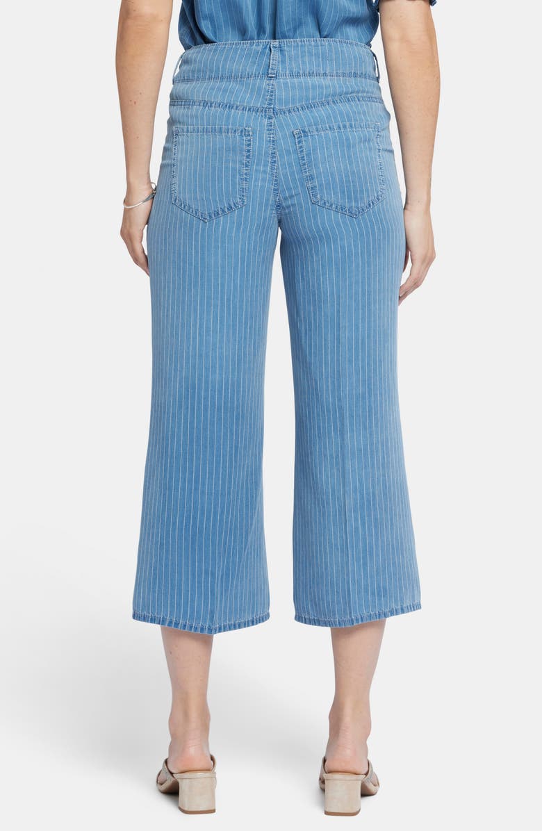 NYDJ Brigitte Stripe High Waist Wide Leg Capri Jeans, Alternate, color, Light Marine