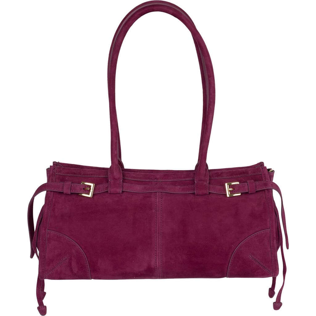 Jeffrey Campbell Pesky Leather Shoulder Bag In Magenta Suede