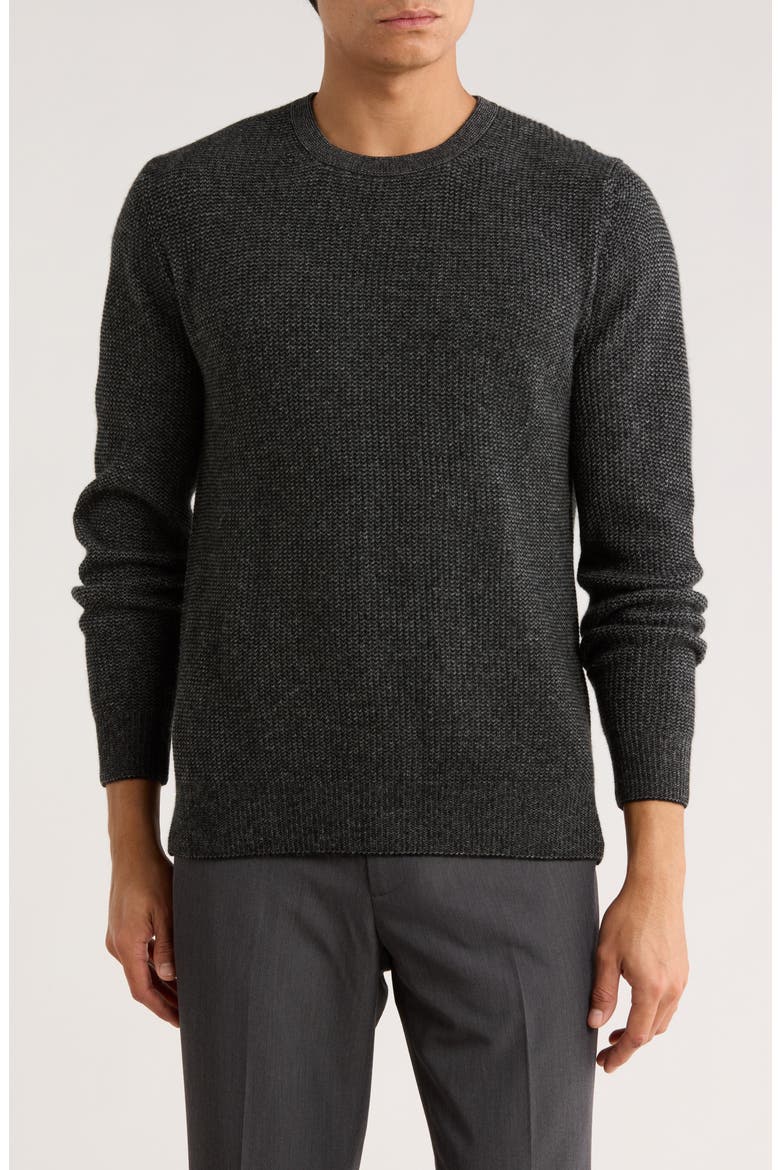 Feeder Stripe Cashmere Sweater, Main, color, BLACK