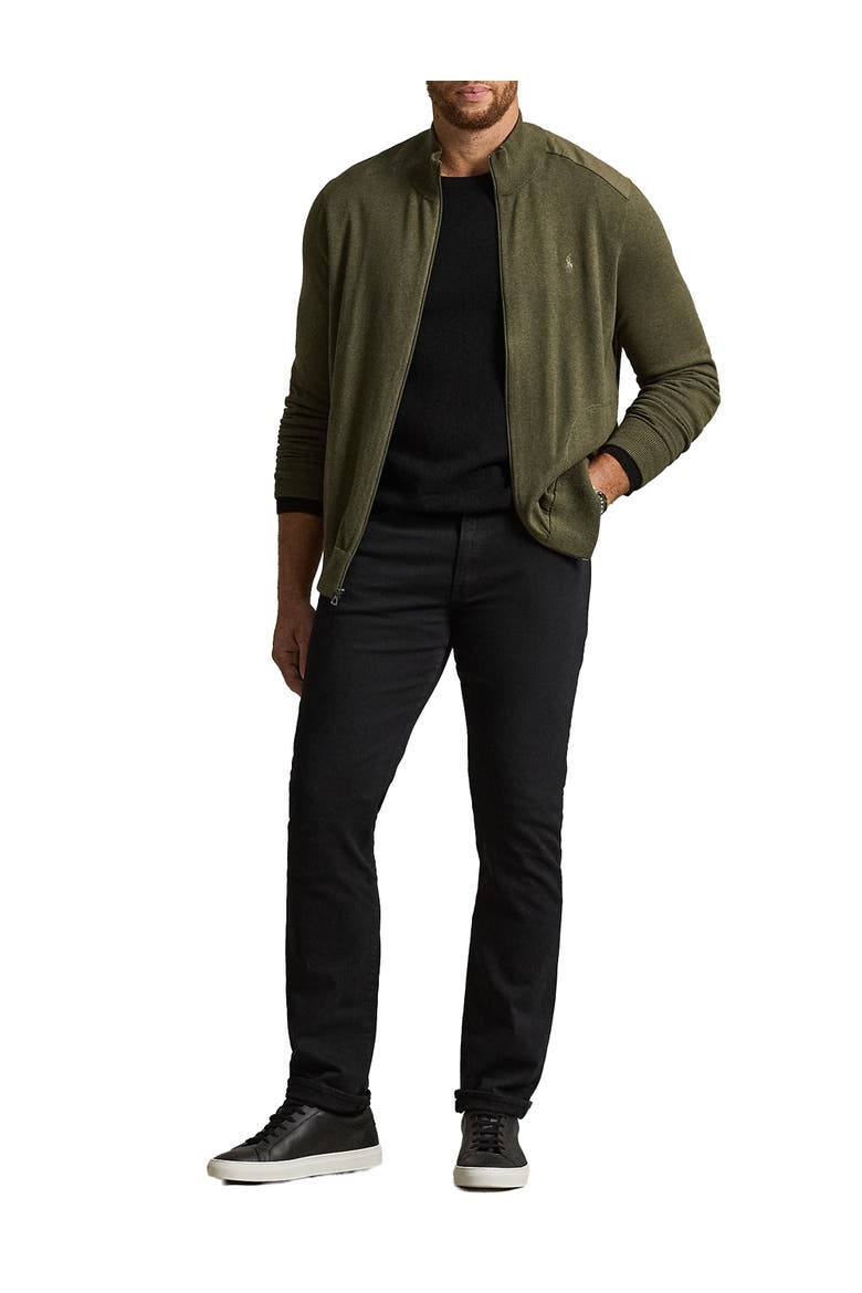 Big & Tall Zip-Front Hybrid Sweater, Alternate, color, OLIVE COMBO