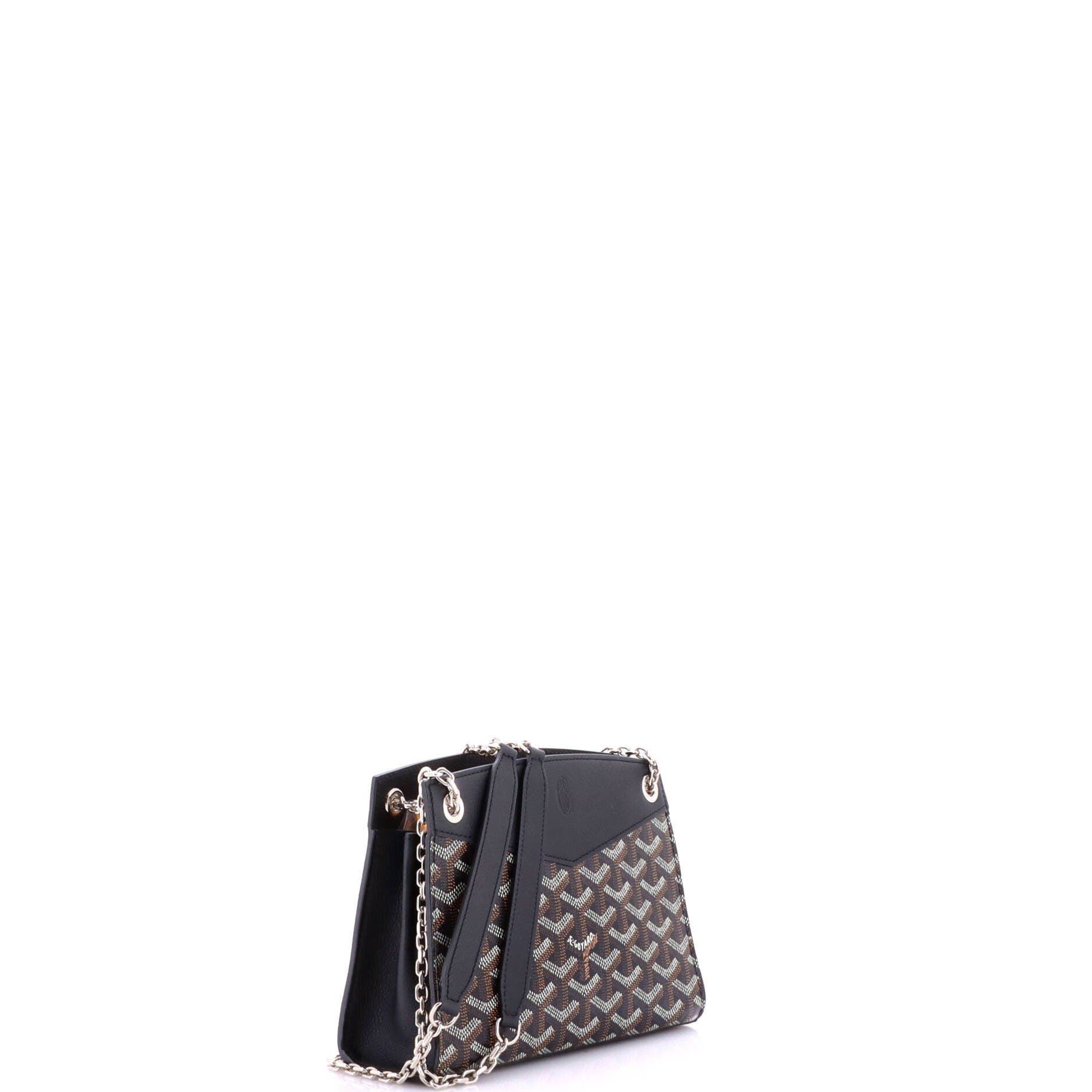 Structured Rouette Chain Shoulder Bag Coated Canvas Mini, Alternate, color, Black