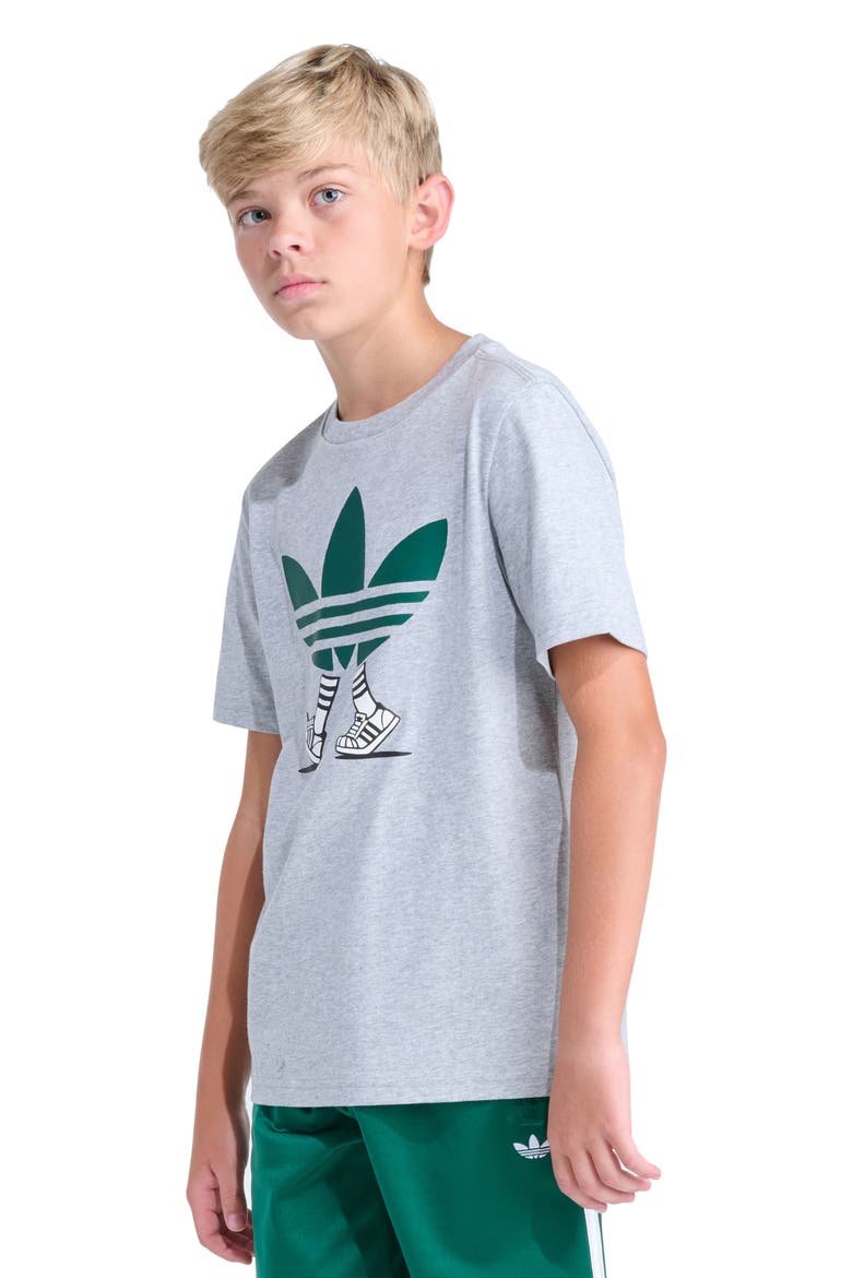Kids' Walking Trefoil Graphic T-Shirt, Alternate, color, GREY HEATHER