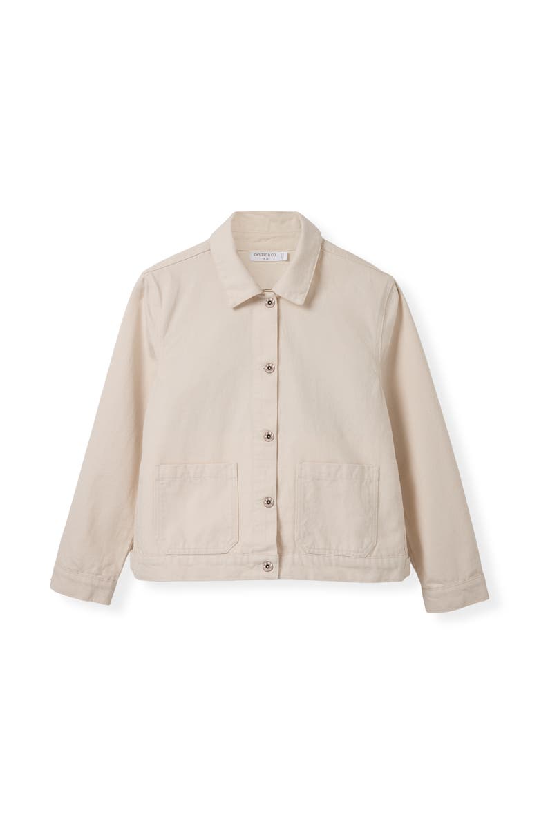 Celtic & Co. Boxy Patch Pocket Denim Jacket, Alternate, color, Undyed Oatmeal