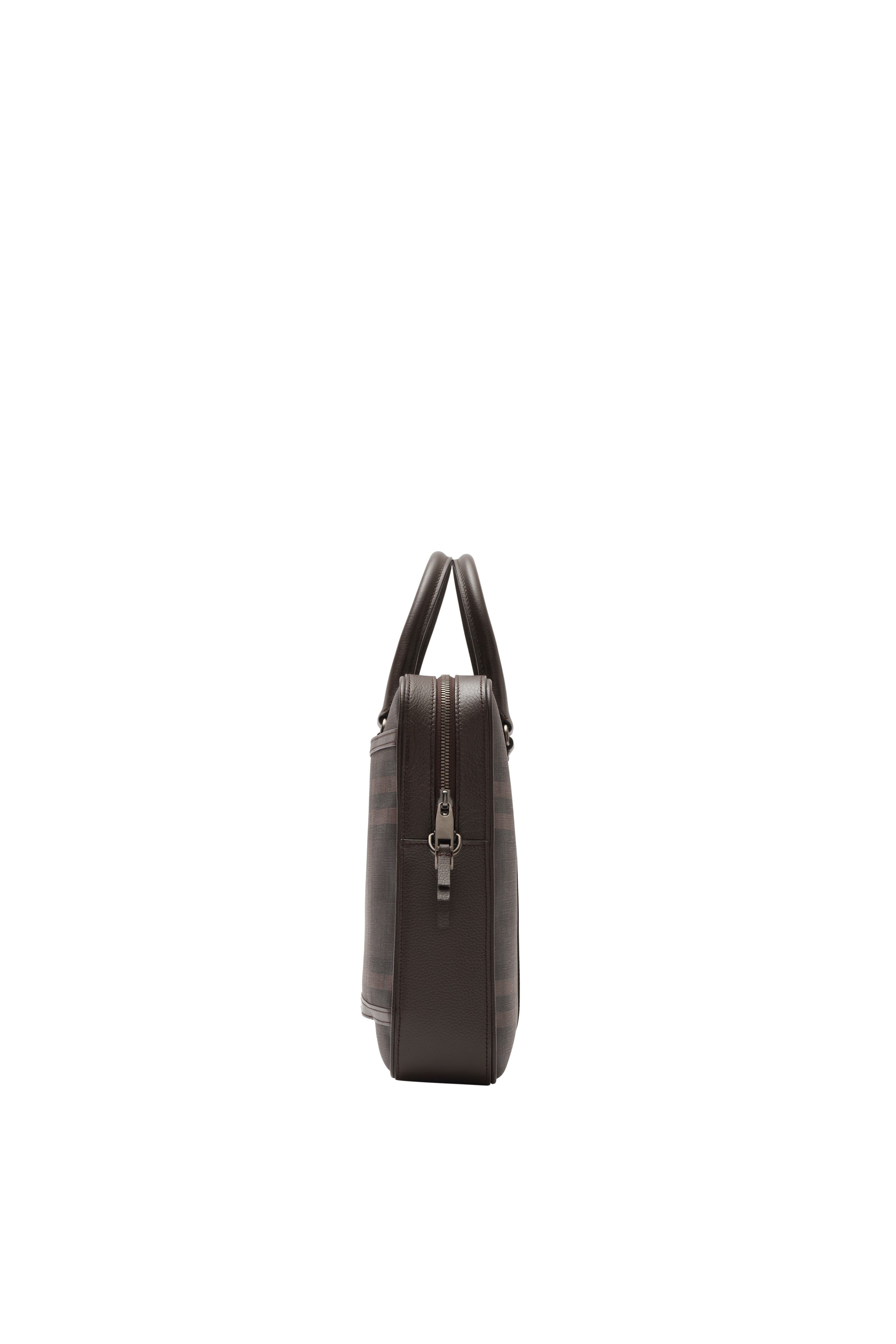 City Check Briefcase, Alternate, color, Dark brown