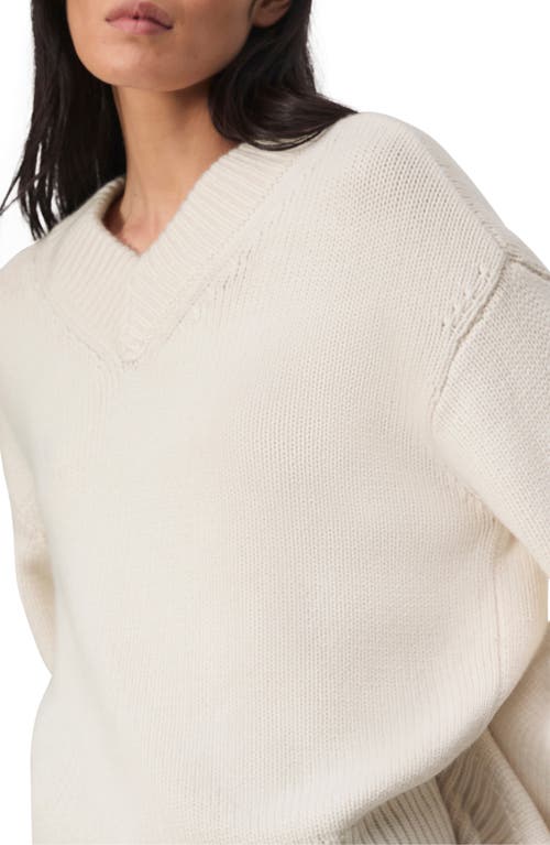 Rag & Bone Danica V Neck Pullover Ivory In Ivory