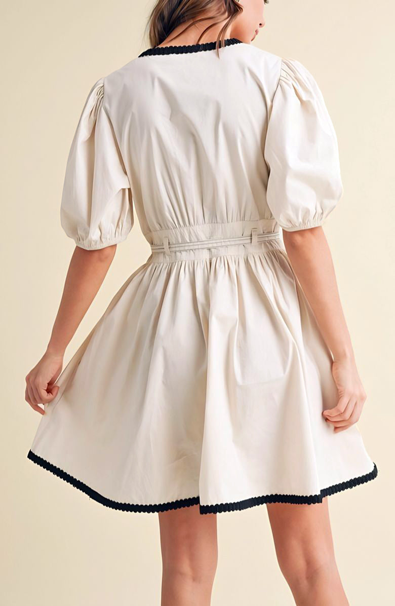 Knit and Lounge Puff Sleeve Mini Dress, Alternate, color, 