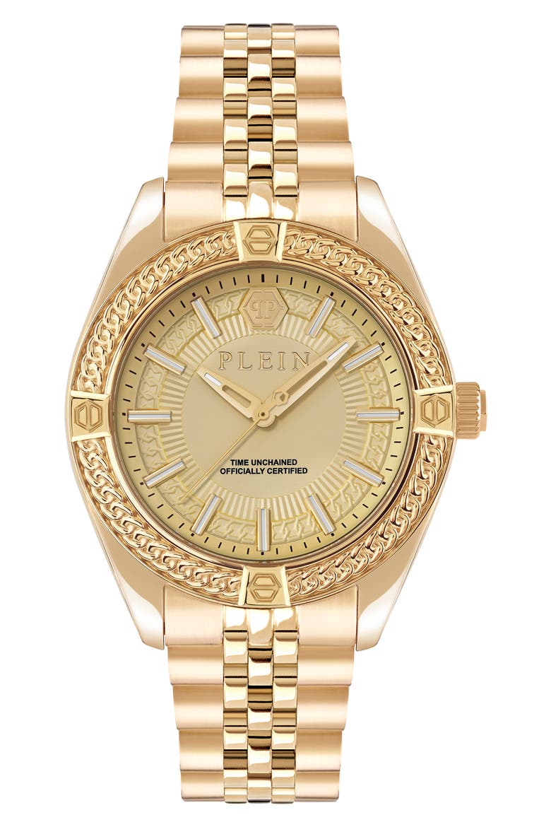 Icon Chain Bracelet Watch, 43mm, Main, color, YELLOW GOLD
