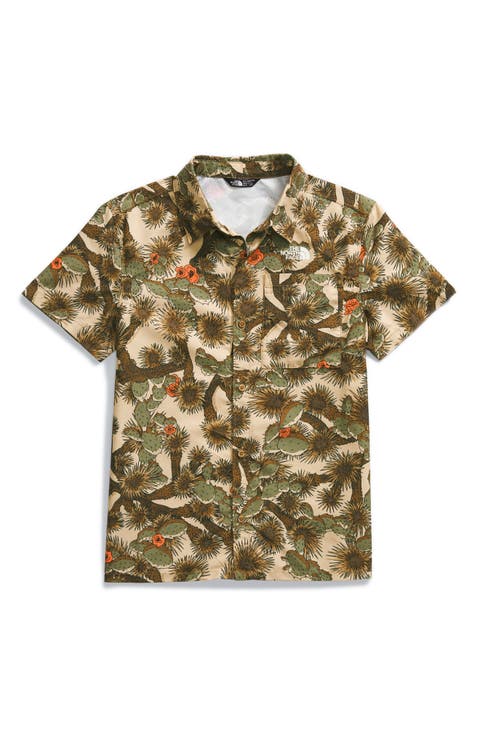 Kids' Amphibious Print Short Sleeve Button-Up Shirt (Big Kid)