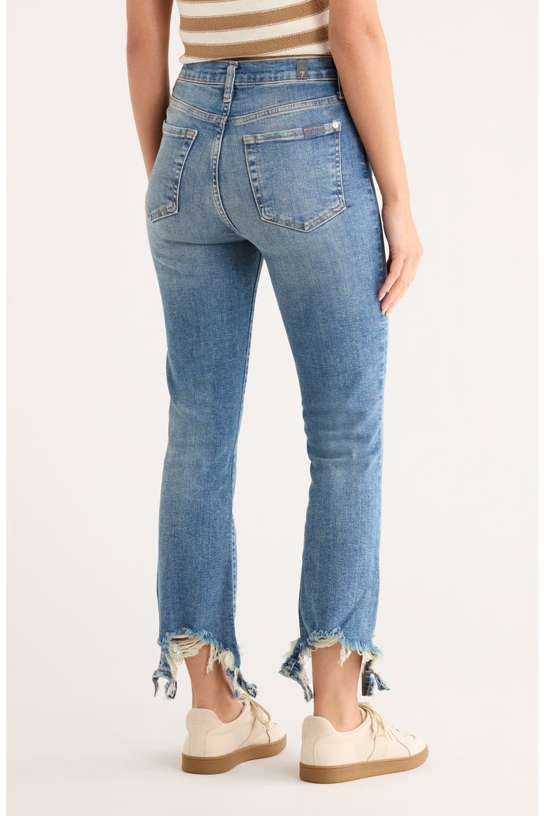 High Waist Slim Kick Flare Distressed Jeans, Alternate, color, ELORA