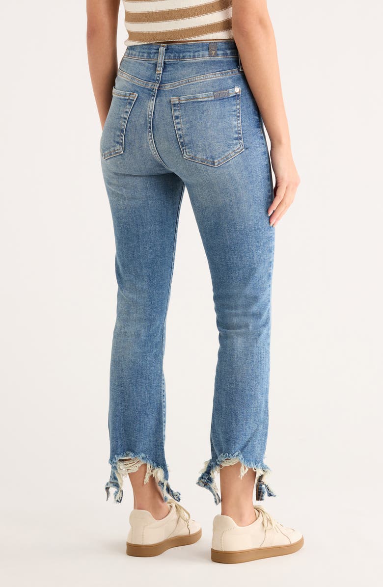 7 For All Mankind High Waist Slim Kick Flare Distressed Jeans, Alternate, color, Elora