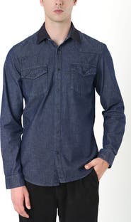 Velez Alcor Long-Sleeve Cotton Overshirt With Leather Details