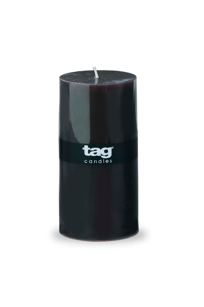 Color Studio Black Smokeless Paraffin Wax Pillar Candle, Alternate, color, Black