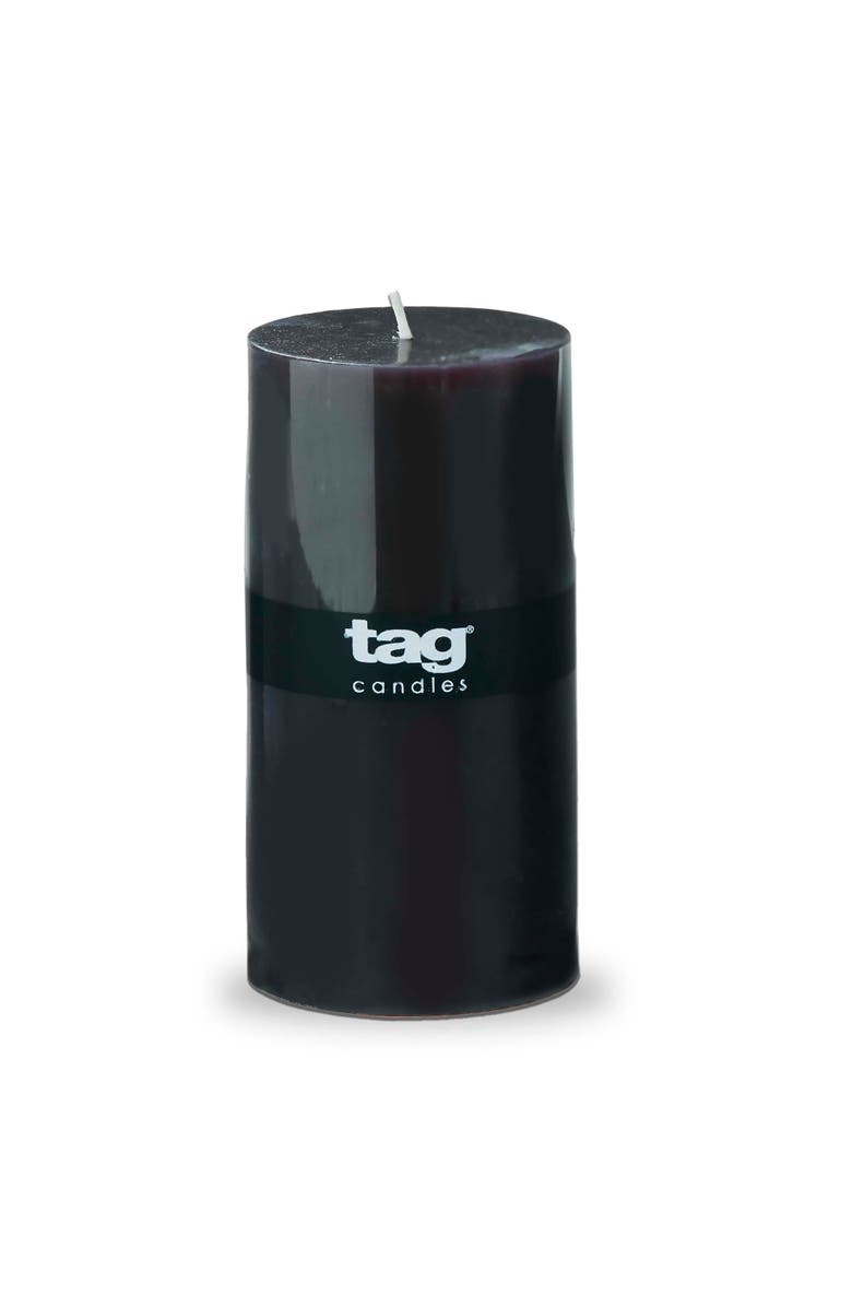 tag Color Studio Black Smokeless Paraffin Wax Pillar Candle, Main, color, Black