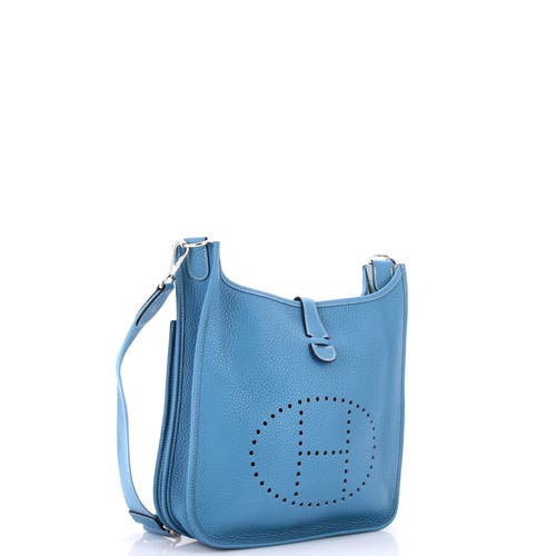 Pre-owned Hermes  Hermes Evelyne Bag Gen Iii Clemence Pm In Blue