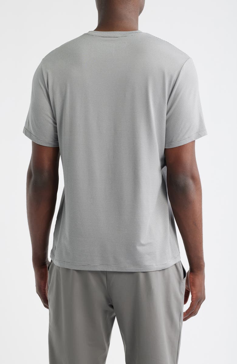 Zella Dynamic Stripe T-Shirt, Alternate, color, Grey Pewter Stripe