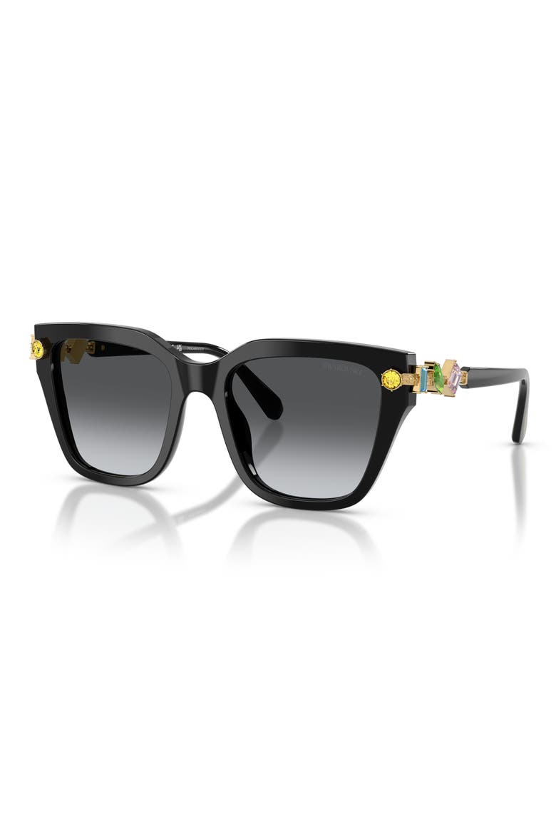 53mm Irregular Sunglasses, Alternate, color, BLACK / POLAR GREY GRADIENT