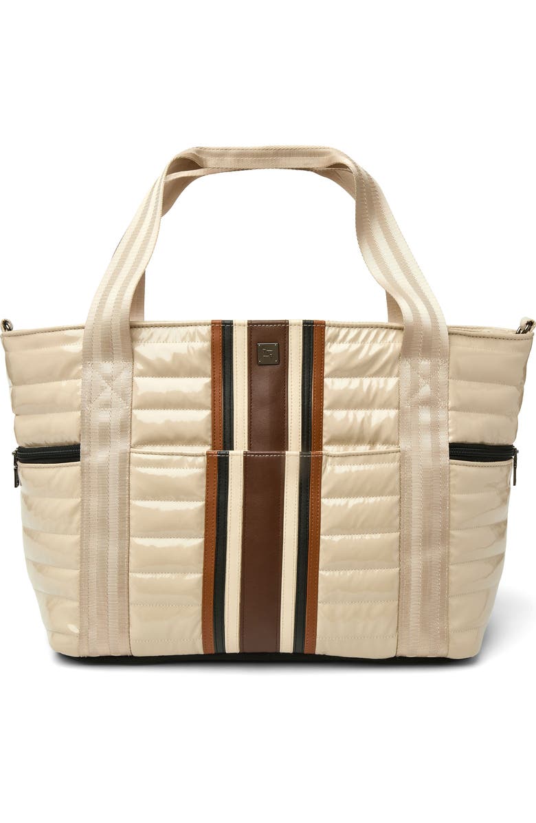 THINK ROYLN Jetset Wingman Tote, Main, color, Blonde Patent/ Colorblock