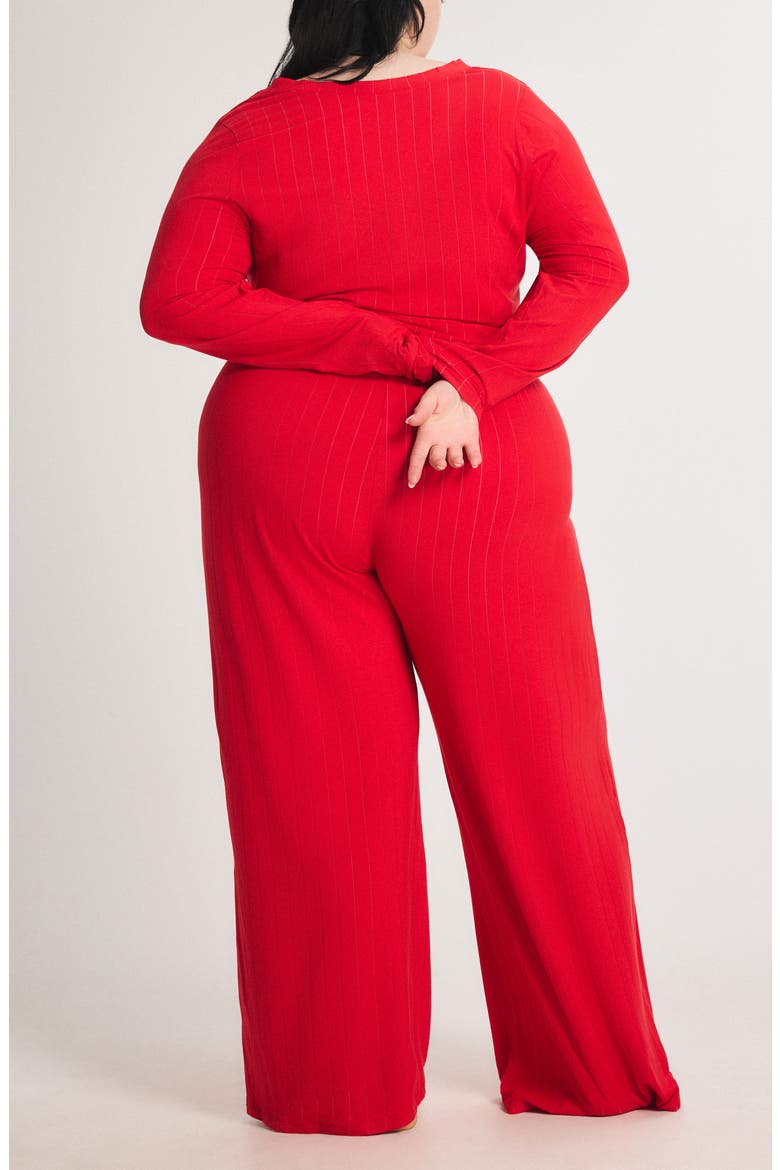 Sleek Stitch Sleep Henley, Alternate, color, TIMELESS RED