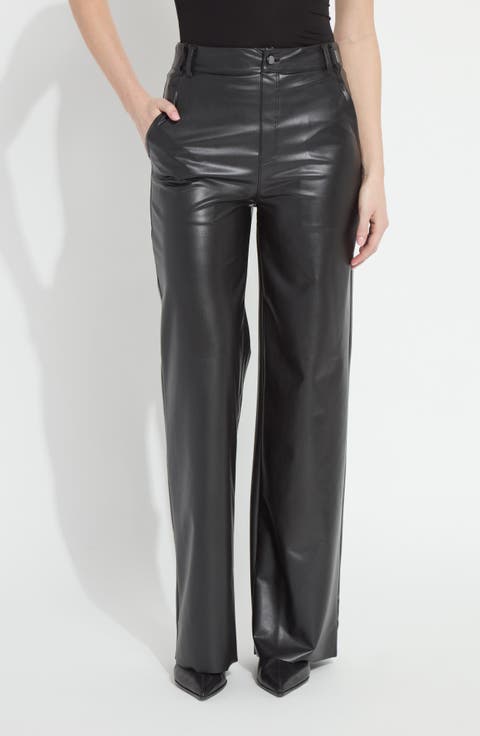 Ada Faux Leather Wide Leg Pants