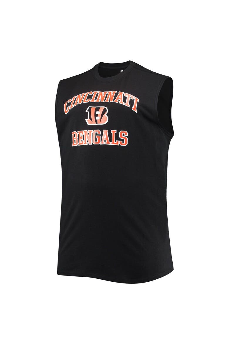 Men's Black Cincinnati Bengals Big & Tall Muscle Tank Top, Alternate, color, Black