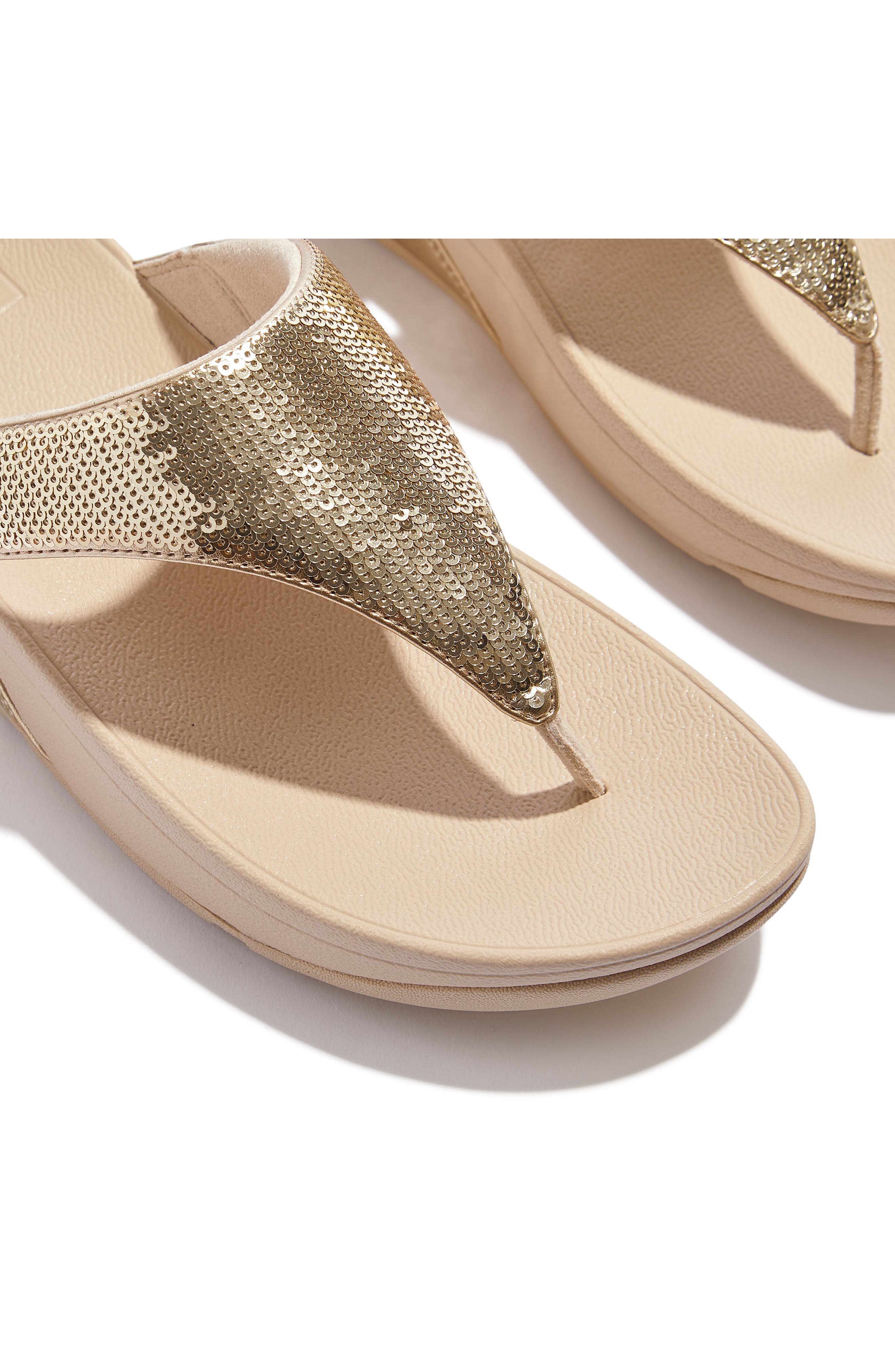 Lulu Sequin Flip Flop, Alternate, color, PLATINO