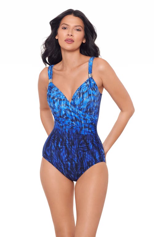 Shop Miraclesuit ® Paka Mayan Siren One-piece Swimsuit In Blue/black