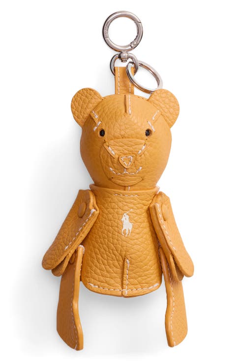 Pebbled Leather Polo Bear Bag Charm