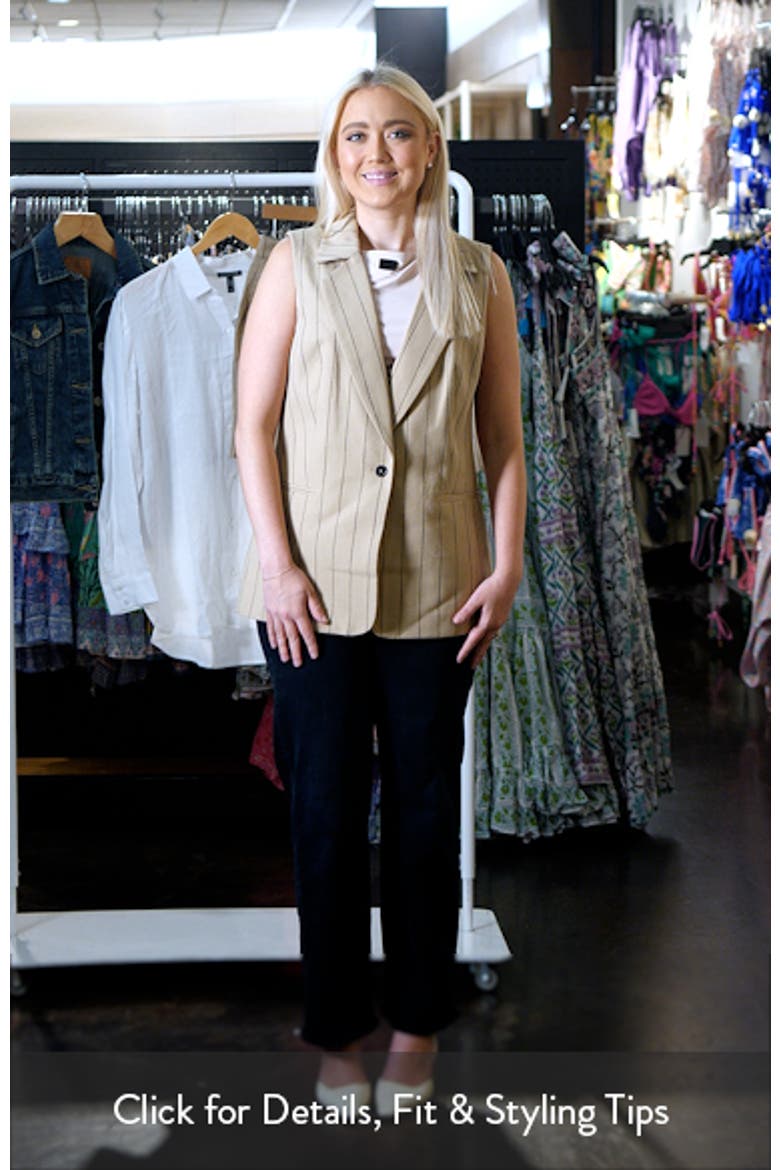 Pinstripe Linen Blend Longline Vest video